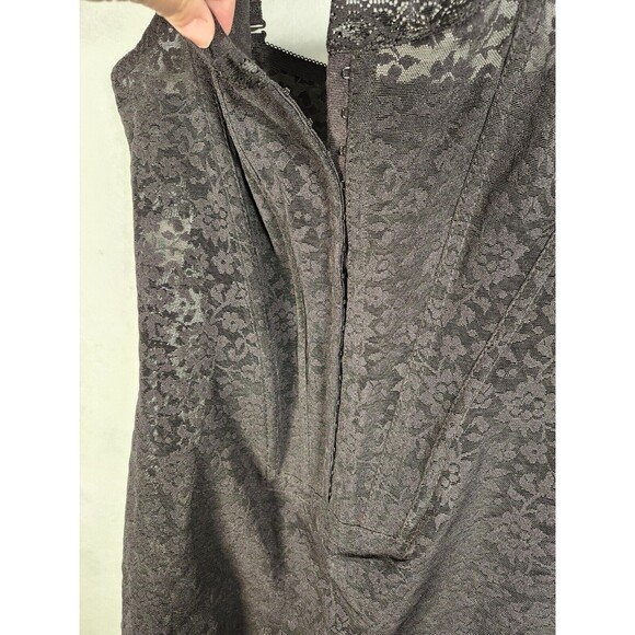 VTG Crownette Girdle Dress Boned 4X Plus Size Stretch Lace Pinup Black - Picture 4 of 11